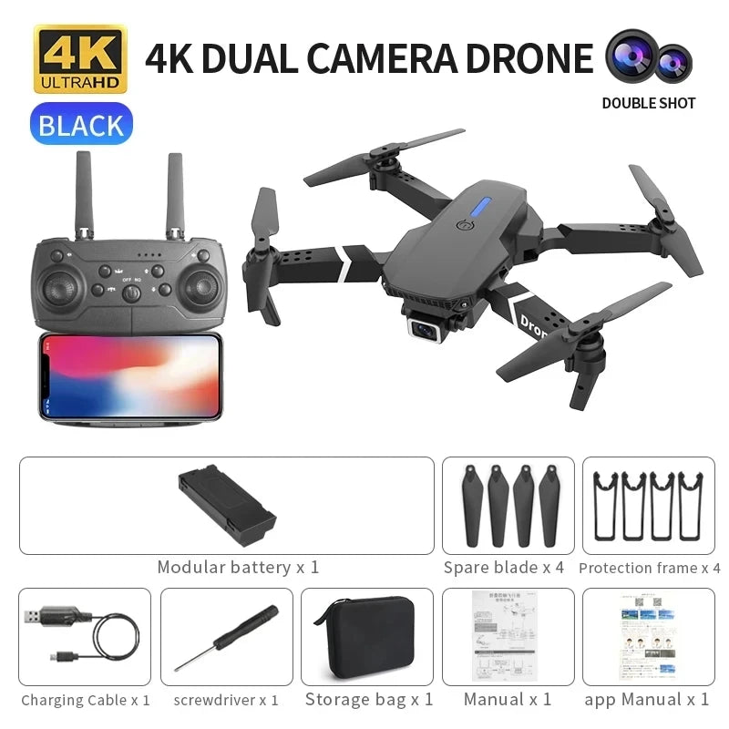 HD 5G Dual Camera E88PRO Drone 8K Quadcopter Aerial Photography Remote Control Screen Display HighDefinition Aerial Camera Drone