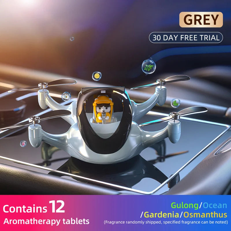 Car fragrance 2025 new solar powered UAV car perfume Interior fragrance decoration accessories lasting fragrance