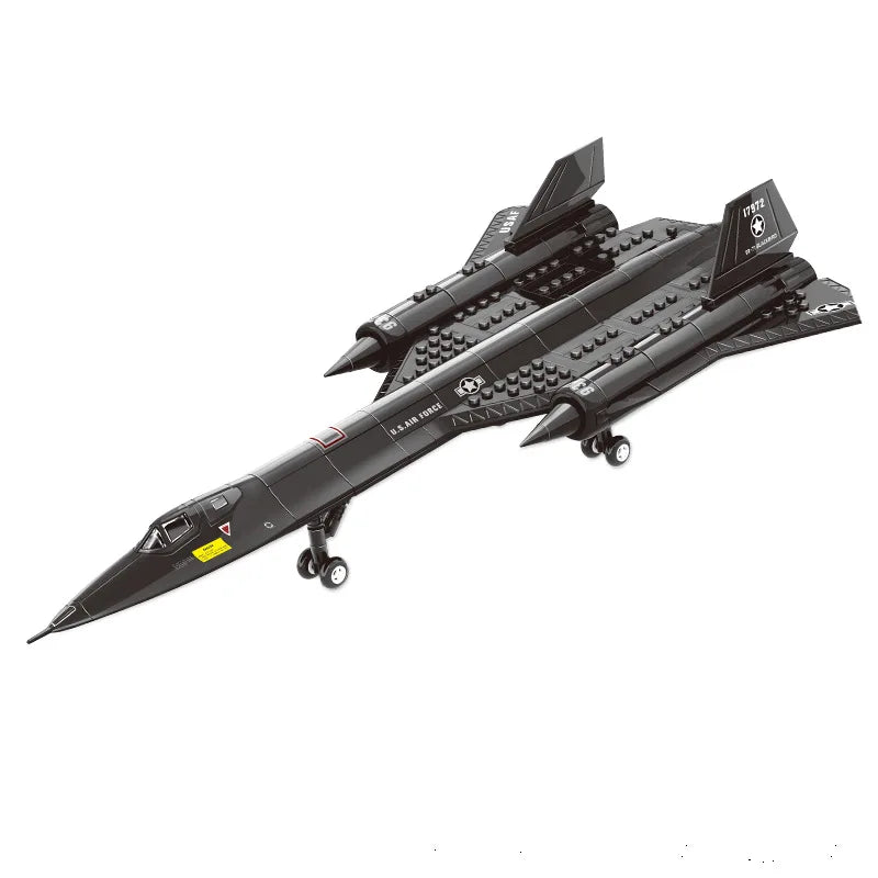 Military SR-71 Blackbird reconnaissance aircraft space building blocks small particle puzzle assembly toy