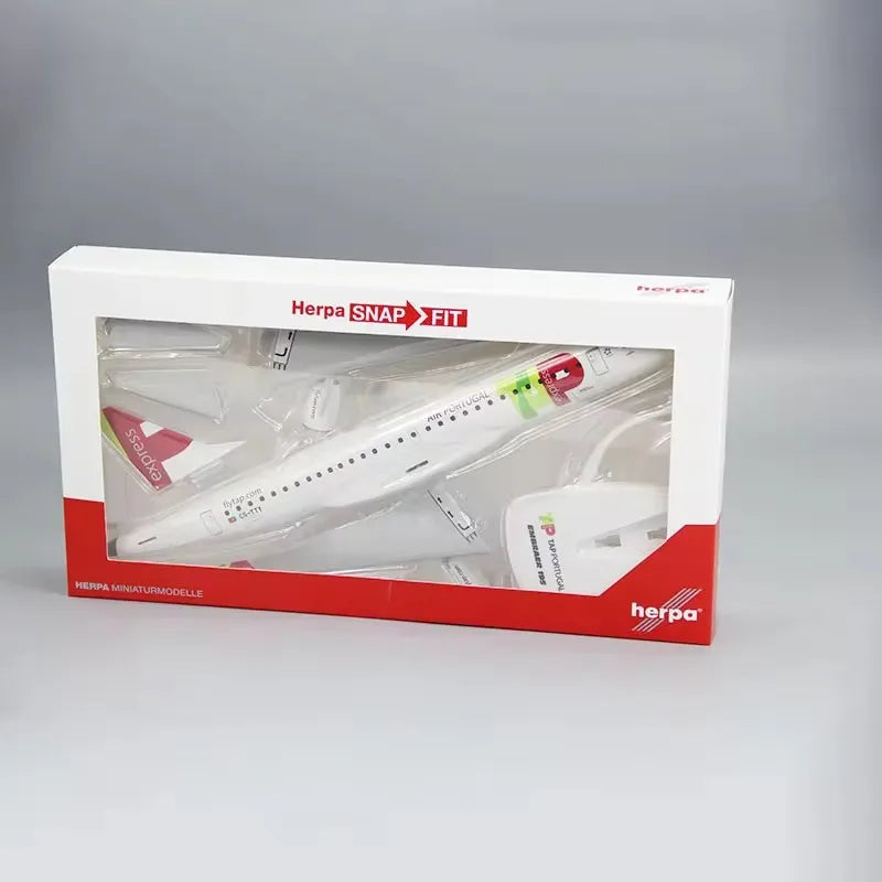 E-195 Tap Portugal Airlines 1/100 Scale Airplane Abs Assembly Model Airplane Toy Building Block Decoration Gift