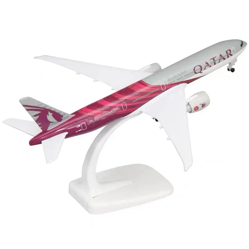 20CM Alloy Metal AIR QATAR Airways Boeing 777 Airplane Model Diecast Air Plane Model Aircraft w Wheels Landing Gears Gift