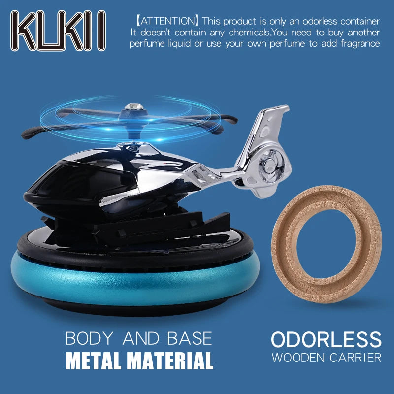 Unscented car ornaments DIY perfume solar rotating propeller helicopter air freshener decorations accessories interior dashboard