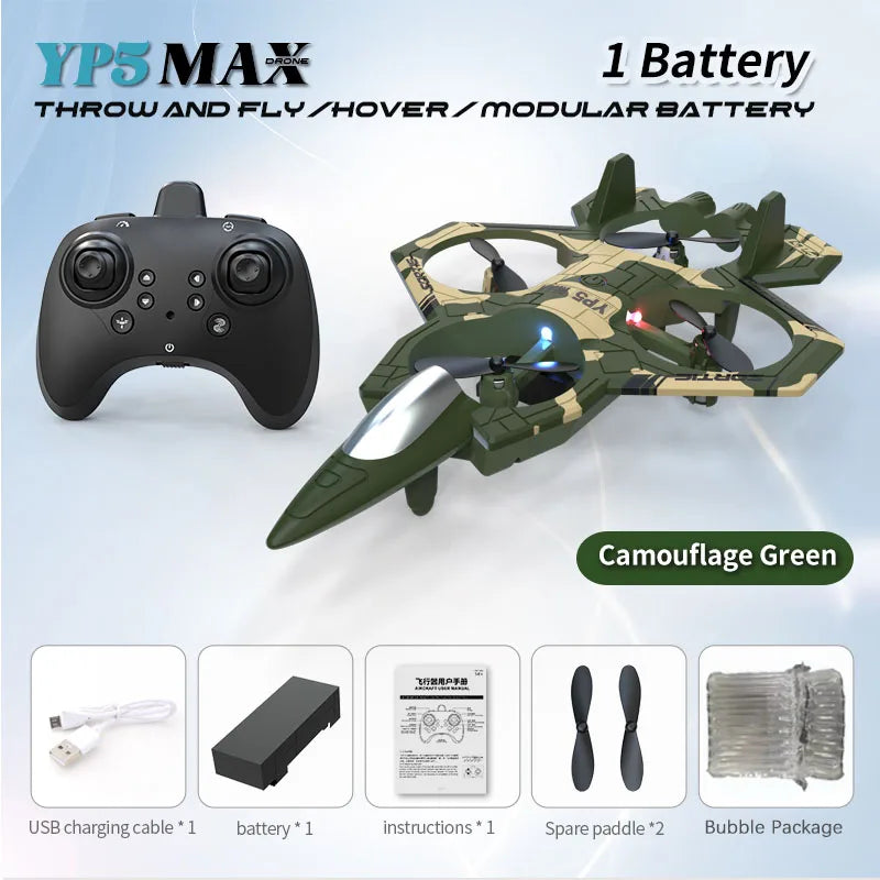 Stunt Light Remote Control Aircraft Four Channel Hovering High Altitude Rolling Special Effects Fighter Four Axis UAV