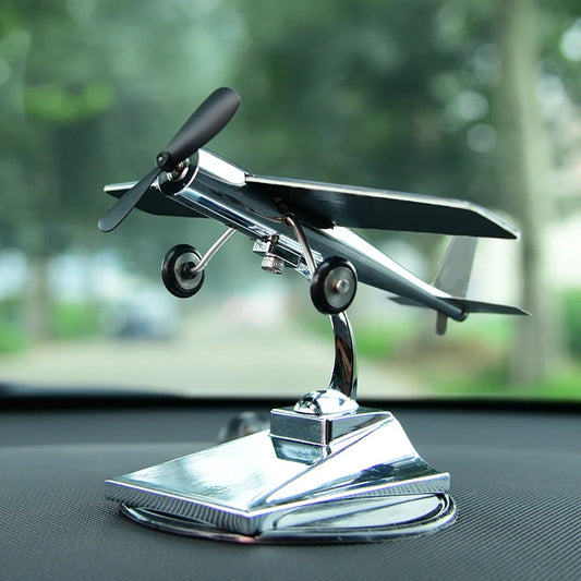 New Car-styling PV Solar Energy Aircraft Model Ornaments Plane Decoration Car Styling Solar Powered Aircraft Kit Toy for Car