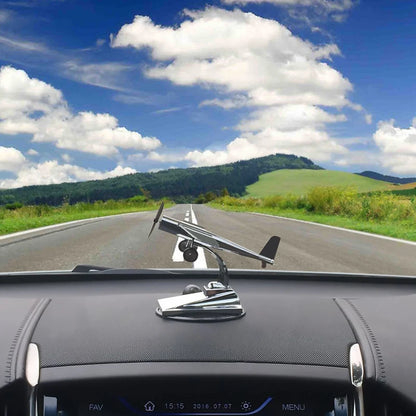 New Car-styling PV Solar Energy Aircraft Model Ornaments Plane Decoration Car Styling Solar Powered Aircraft Kit Toy for Car