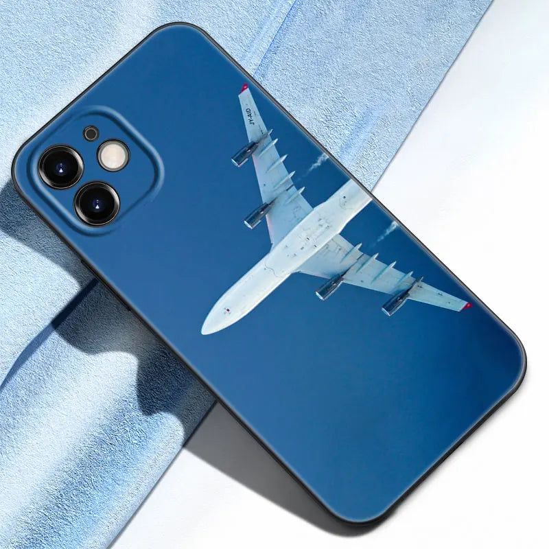 Aircraft Airplane Phone Case For Apple iPhone 13 12 Mini 11 Pro Max XR X XS MAX 6 6S 7 8 Plus 5 5S SE 2020 Black Cover Coque