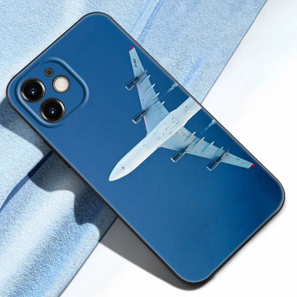 Aircraft Airplane Phone Case For Apple iPhone 13 12 Mini 11 Pro Max XR X XS MAX 6 6S 7 8 Plus 5 5S SE 2020 Black Cover Coque