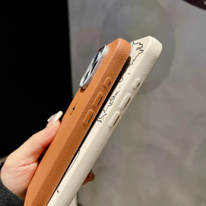 Airplane Lichee Design Leather Phone Case For iPhone 17 16 15 14 Pro Max 13 12 11 XS X XR 7 8 16 Plus SE2 Shockproof Soft Cover