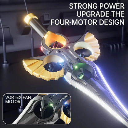 360 degree rotating quadcopter sword gesture sensor control drone sword foam sword toy with lights 2.4G stunt EPP remote control