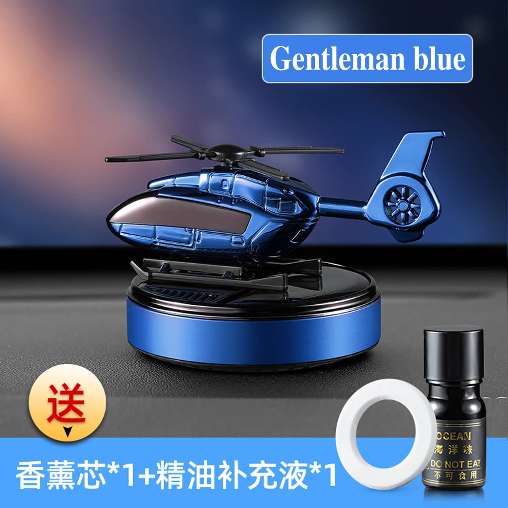 Solar Car Air Freshener Interior Accessories Supplies Helicopter Decoration Propeller Rotating Auto Flavoring Perfume Diffuser