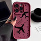 Shockproof Luxury Airplane Pattern Silicone Case For iPhone 16 15 14 Pro Max 11 12 13 Pro 16E XR 15 16 Plus Soft TPU Phone Cover