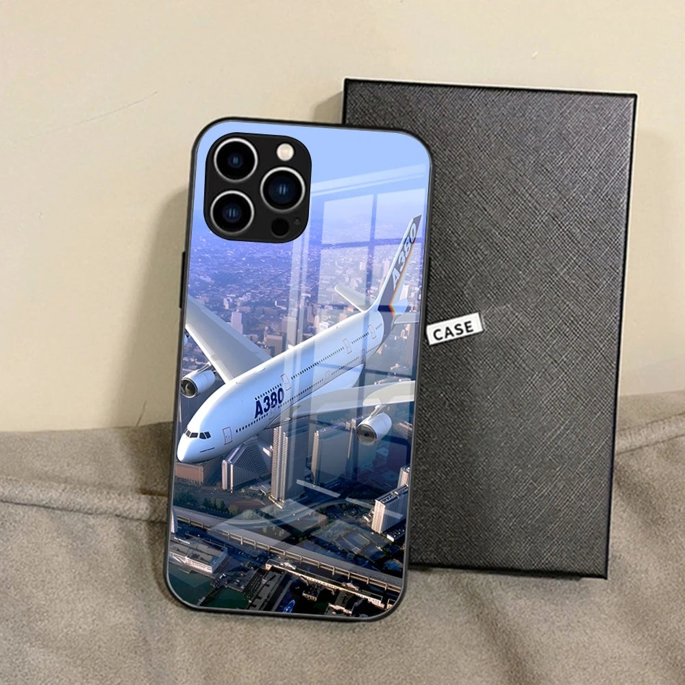 Airbus Logo Phone Case For IPhone 15 Pro Max14 Pro 12 11 13 16 X XR XS 8 7 Plus SE Tempered Glass Back Cover