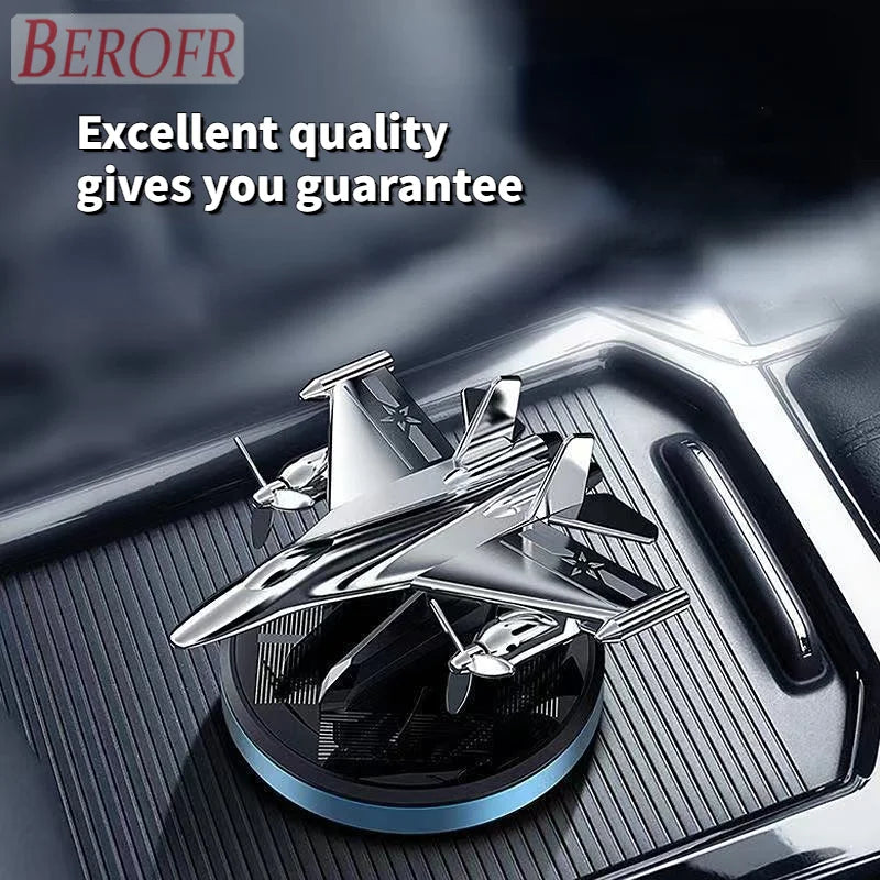 Car Air Freshener Fighter Aeroplane Perfume Solar Power Plane Diffuser Aluminium Airplane Fragrance Aircraft Dashboard Parfum