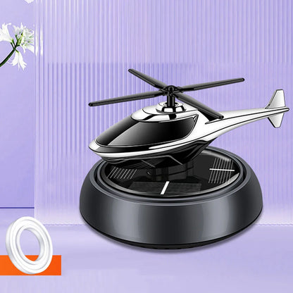 Vehicle Diffuser Air Purifier Solar Powered Rotating Styled Like Airplane for Car and Table Use with Plant Extract Scent