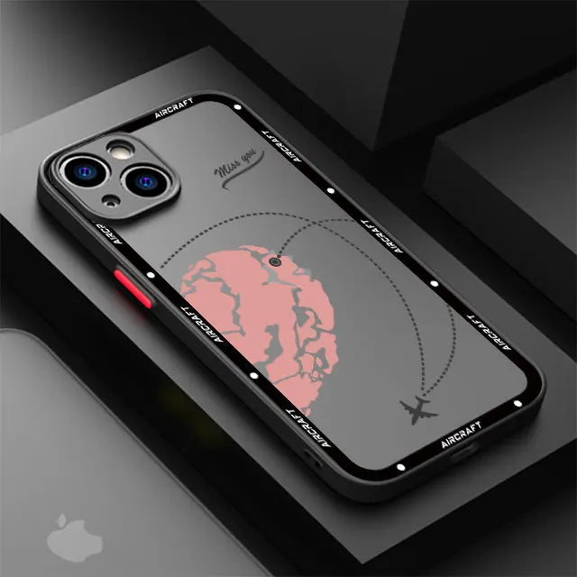 Luxury Premium Airplane Pattern Phone Case for Apple iPhone 15 16 Pro XS Max 13 14 Plus XR SE 7 8 12 11 Pro plus Matte