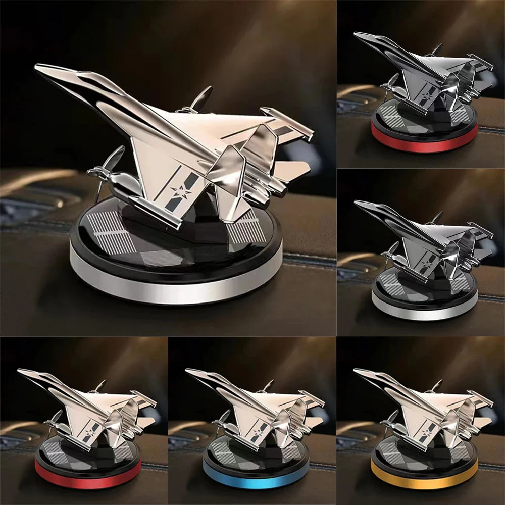 Car Air Freshener Solar Propeller Fighter Aromatherapy Car Interior Decoration Accessories Car Rotating Aromatherapy Perfume