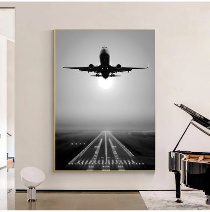 Home Decoration Plane Take Off Paintings Wall Art HD Prints