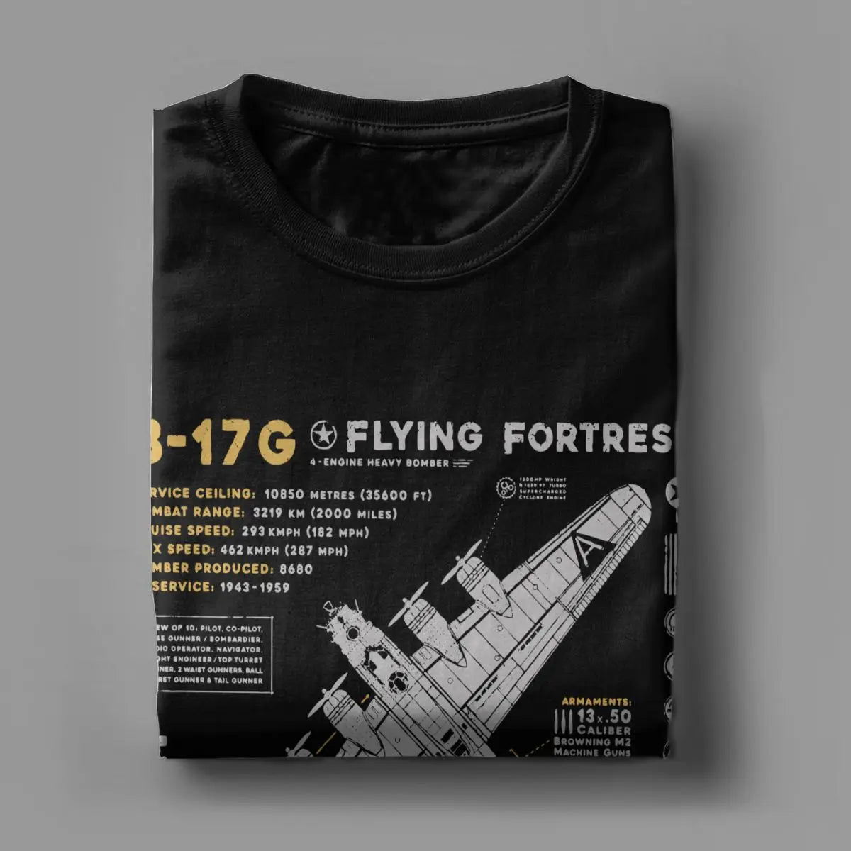 Men's T-Shirts B-17 Flying Fortress Humor Cotton Tees Fighter Plane WW2 War Pilot Aircraft Airplane T Shirt Tops 4XL 5XL 6XL