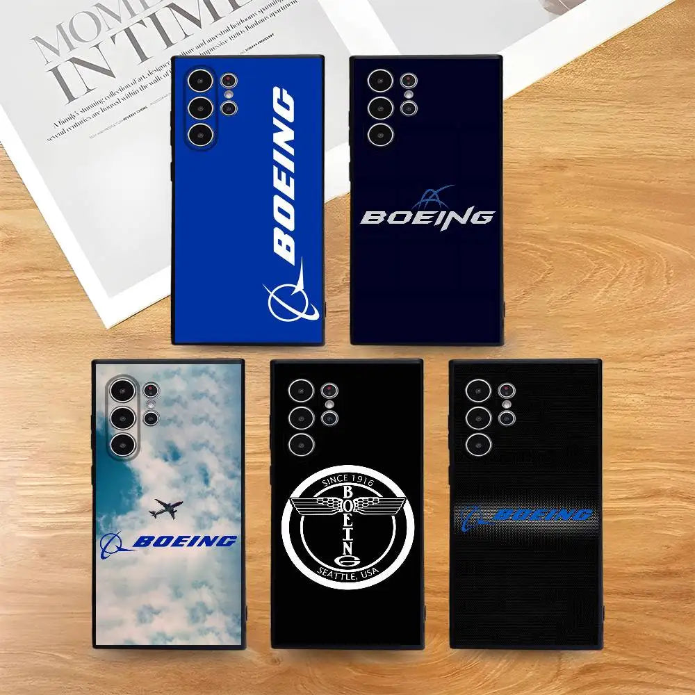 Cool The B_Boeing Design Phone Case for Samsung Galaxy S25 S24 S23 S22 S21 S20 Ultra Plus Shockproof Frosted Soft Cover Funda