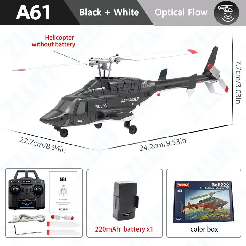 A61 RC Helicopter 2.4G 6-Aixs Gyroscope 4CH Altitude Hold Optical Flow Remote Control Helicopter Toys For Kid Adult