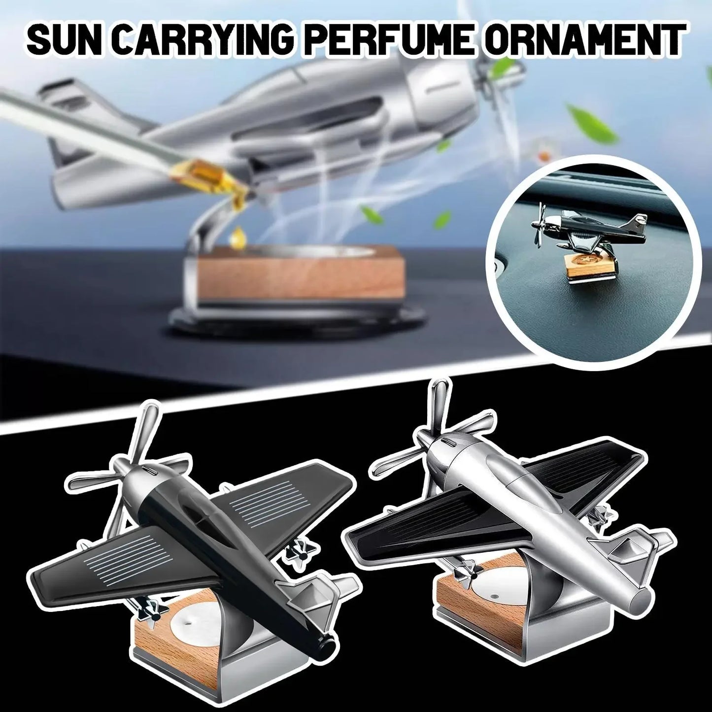 Car Air Freshener Solar Aircraft Decoration Mini Car Perfume Air Freshener Fragrance Car Airplane Ornament Car Accessories