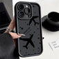 Shockproof Luxury Airplane Pattern Silicone Case For iPhone 16 15 14 Pro Max 11 12 13 Pro 16E XR 15 16 Plus Soft TPU Phone Cover