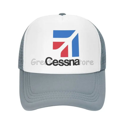 Cessna Logo Print Mesh Baseball Cap American Aircraft Manufacturer Y2k Retro Men Hip Hop Hats Outdoor Sun Snapback Cap Gift