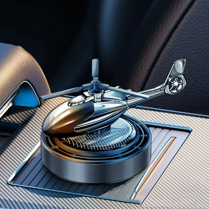 Helicopter Solar Car Air Freshener Propeller Rotating Interior Accessories Flavoring Supplies Fighter Model Perfume Decoration
