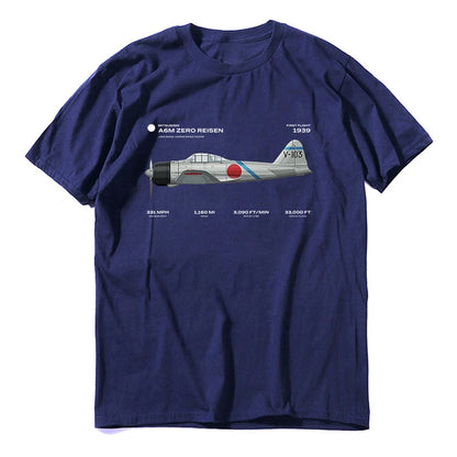 A6M Zero Risen WWII Japan Airplane FighterT Shirt. New 100% Cotton Short Sleeve O-Neck Casual T-shirts Loose Top Size S-3XL