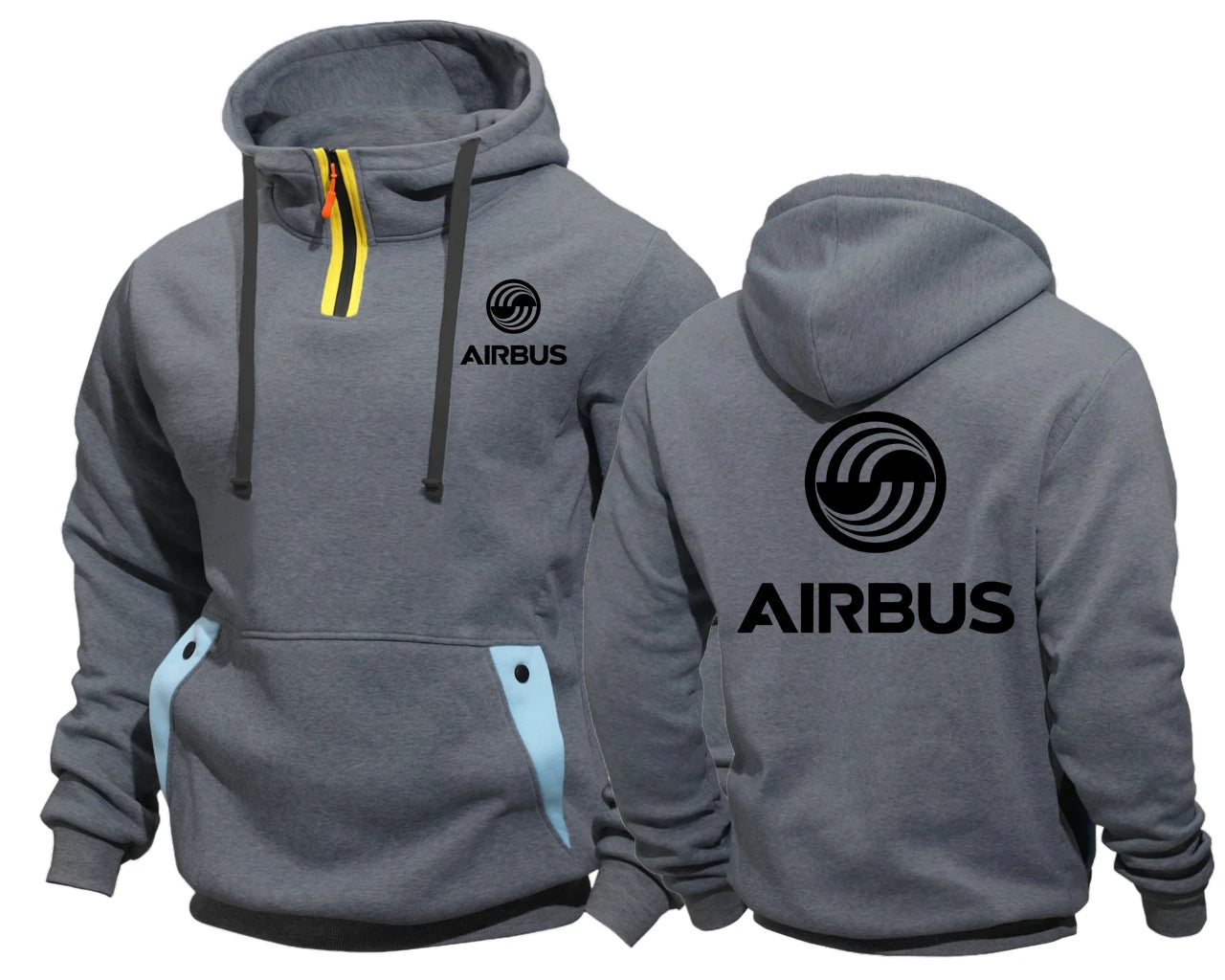 AIRBUS AVIATION Flight Semi-Zip Pocket Hooded Airbusfan A320 Zipper Sweatshirts Male Jacket Mens Clothing Outerwear Hoodies