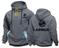 AIRBUS AVIATION Flight Semi-Zip Pocket Hooded Airbusfan A320 Zipper Sweatshirts Male Jacket Mens Clothing Outerwear Hoodies