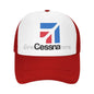Cessna Logo Print Mesh Baseball Cap American Aircraft Manufacturer Y2k Retro Men Hip Hop Hats Outdoor Sun Snapback Cap Gift