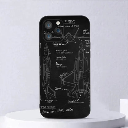 Aircraft Helicopter Airplane Phone Case For iPhone 15,14,13,12,11,Plus,Pro Max,XS,X,XR,SE,Mini,8,7 Soft Silicone Black Cover