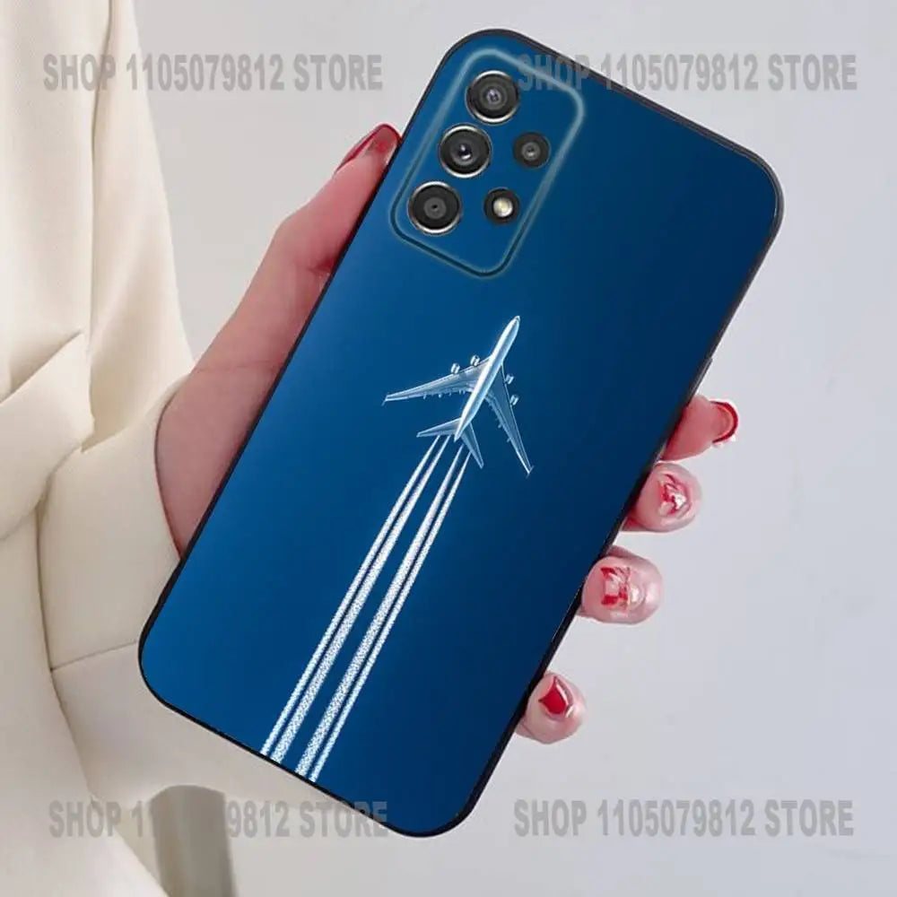 Concorde Air France Phone Case For Samsung S24,21,22,23,30,Ultra,20,Plus,Note,10,9,Black soft silicone case