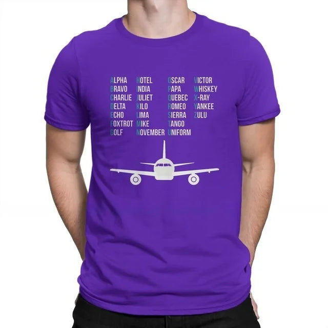 Aviation Lover Phonetic Bet irt Airplane Pilot Gift Cusizable Design Hand-Painted T-shirt for Men And Women