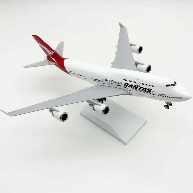 30cm Scale Aircraft Airbus B747 Qantas Airways resin Airplane Model Children Gift for Collection Educational toys Collected Gift