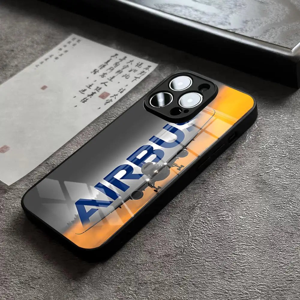 Airbus Logo Phone Case For IPhone 17 14 Pro Max 15 Pro 12 11 13 Mini X XR XS 16e Plus SE Glass Cover