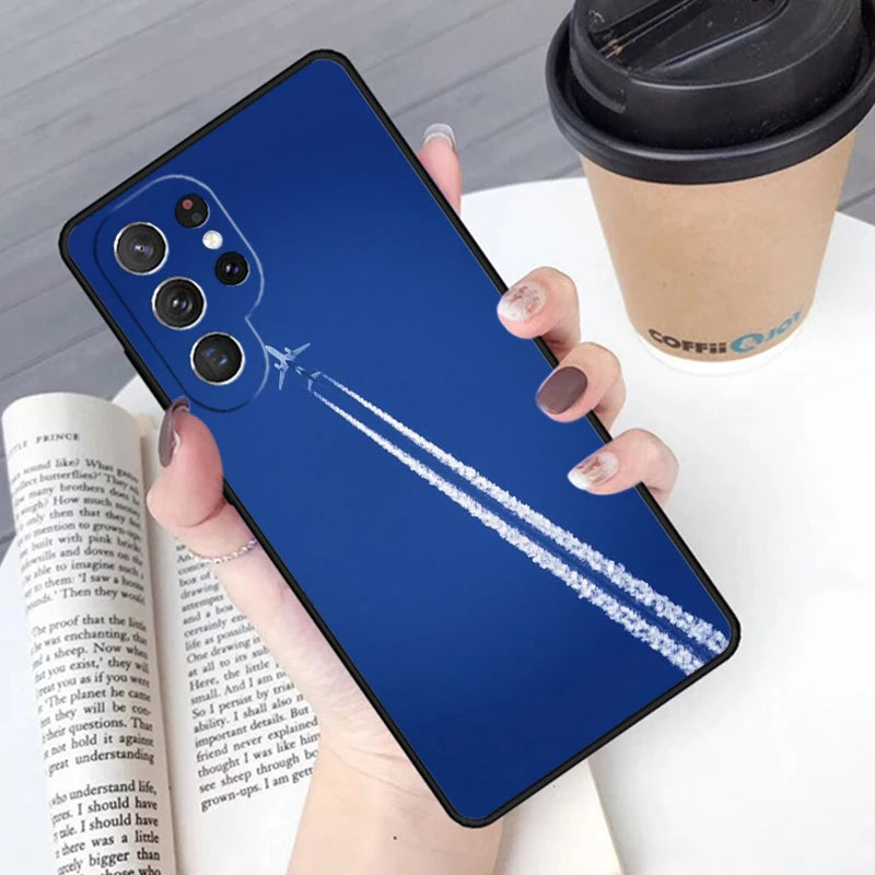 Aircraft Helicopter Airplane Pilot fly phone case Cover For Samsung Galaxy S24 S25 Ultra S21 S22 S10E Note 10 Plus 20 FE S23