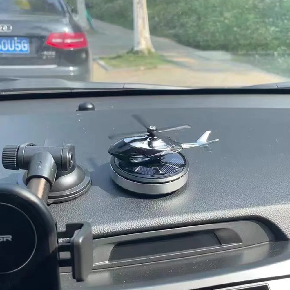 Solar Power Helicopter Air Fresh Cystal Solar Energy Plane Diffuser Spinning Helicopter Perfume