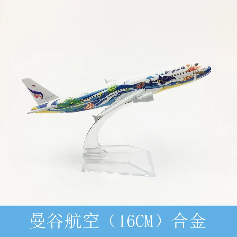 A320 Metal Aircraft Model 16cm Bangkok, Thailand Airbus Aircraft Children's Toy Gift