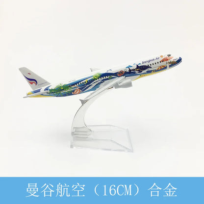 A320 Metal Aircraft Model 16cm Bangkok, Thailand Airbus Aircraft Children's Toy Gift