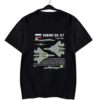 Russian Sukhoi Su 57 "Falon" Stealth Jet Fighter T-Shirt. Premium Cotton Short Sleeve O-Neck Mens T Shirt New S-3XL