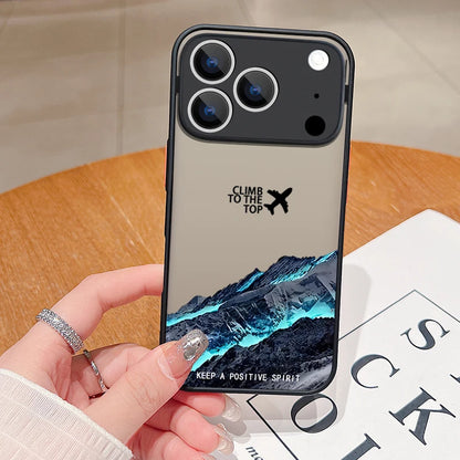 Snow Mountain Airplane Phone Case For iPhone 17 Air 16 15 14 Pro Max 13 12 17 Pro 16e 11 Matte Shockproof Soft Edge Hard Cover