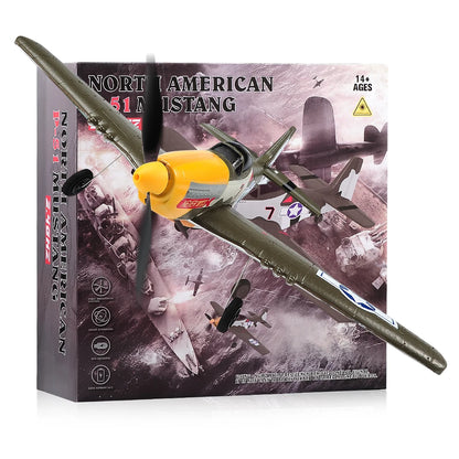 RC Plane P51 Mustang 2.4G Radio EPP Foam 4CH 6 Axis 410MM Wingspan RC Fighter One Key Aerobatic RTF Aircraft Toys