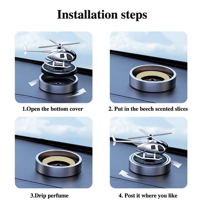 Car Air Freshener Solar Helicopter Modeling Automobile Perfume Car Interior Accessories Propeller Rotating Auto Perfume Diffuser