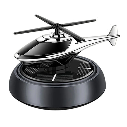 Vehicle Diffuser Air Purifier Solar Powered Rotating Styled Like Airplane for Car and Table Use with Plant Extract Scent