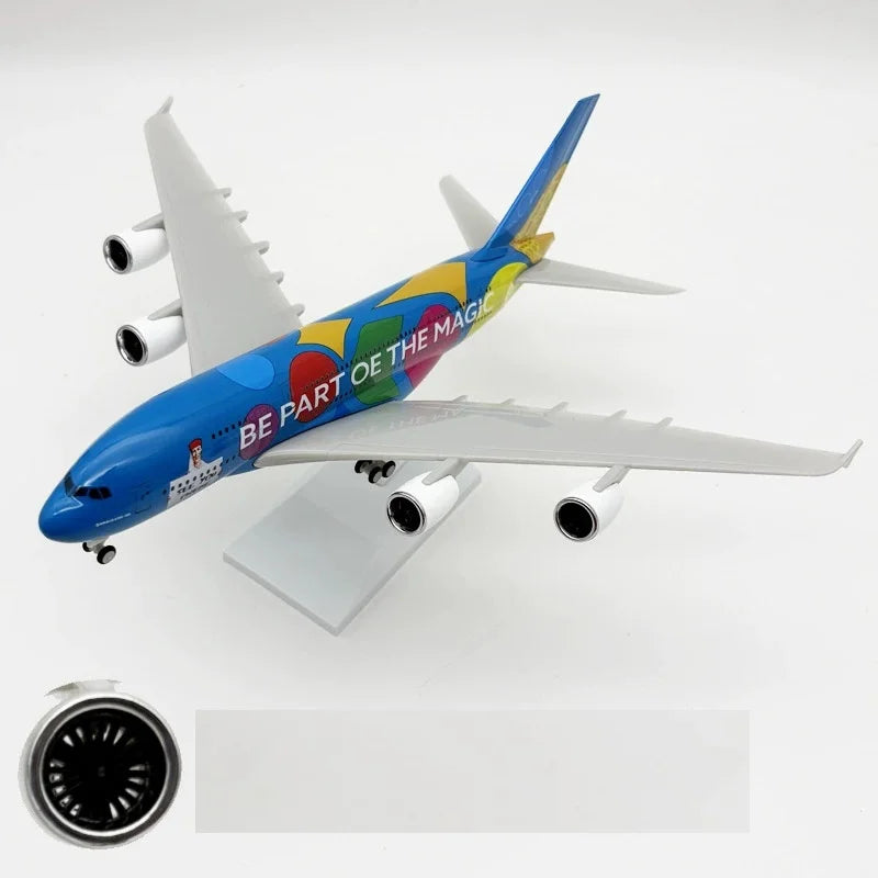 Display Toy Resin Plane 30CM Scale Model Diecast Airways A380 Dubai Expo Painted Aviation Airplane With Wheel Collection Gifts