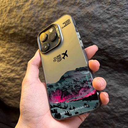 Mountain Peak Aircraft Phone Case for IPhone 17 16 14 15 11 12 13 Pro Max 16E 7 8 15 16 Plus 17 Air Shockproof Sunset IMD Cover