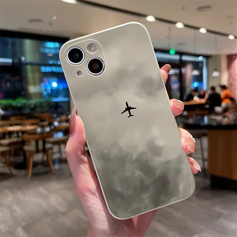 Airplane Landing Airport Painted Phone Case for iPhone 15 Cases iPone 16 14 13 12 11 Pro Max XS X XR 7 8 Plus SE 2022 Soft Cover