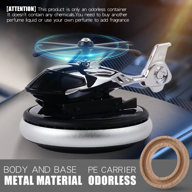 Unscented No fragrance DIY Perfume diffuser helicopter car air freshener solar power rotating decoration ornament dashboard men
